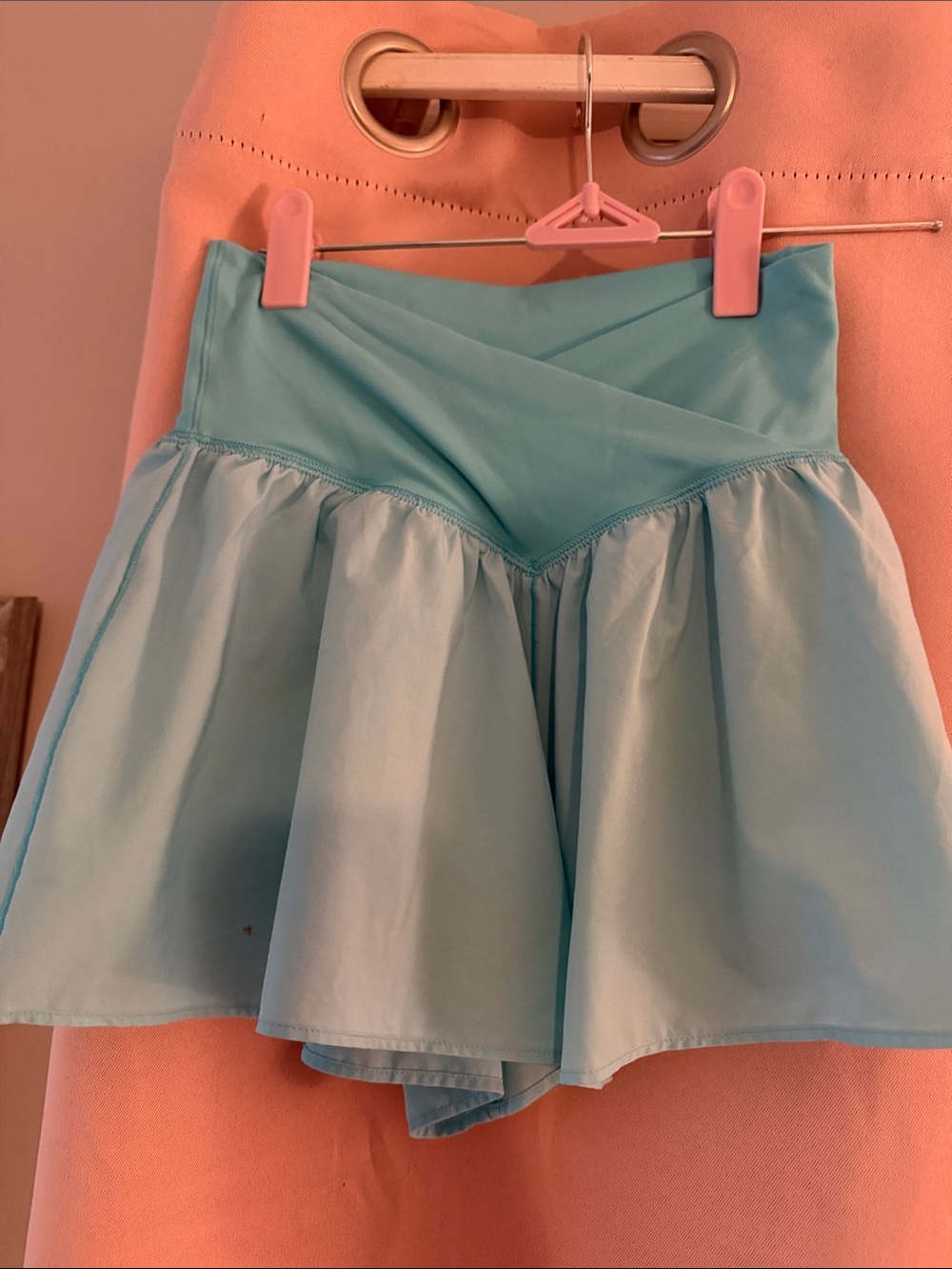 Aerie Light Blue shorts with Crossover Waistband